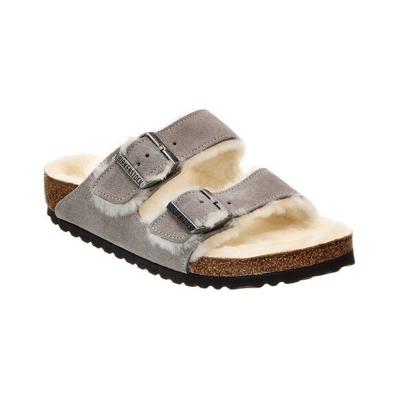Birkenstock Shoes - Birkenstock Arizona Suede & Shearling Sandal